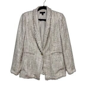 Ann Taylor Quiet Luxury Tweed Bouclé Blazer Size 6 Old Money Office Siren Preppy